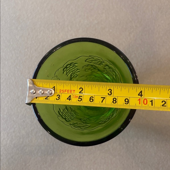 Vintage 1970's Indiana Glass HARVEST GRAPE Green Footed Trumpet Vase - Picture 5 of 6